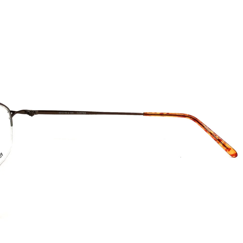 Flexon Eyeglasses Frames 651 COFFEE Brown Oval Half Rim Titanium 49-18-130